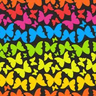 Seamless pattern with colorful rainbow butterflies