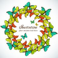 Decorative background with butterflies and place for text N2