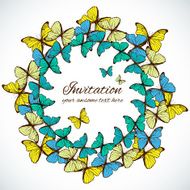 Decorative background with butterflies and place for text N5