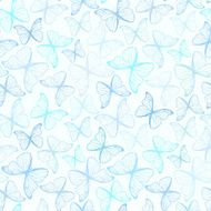 Seamless pattern with hand drawn outline butterflies N2