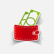 realistic design element purse money N36