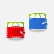 realistic design element purse money N38