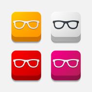 square button glasses N4