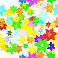 Abstract Colorful Flowers Seamless Pattern Vector N8