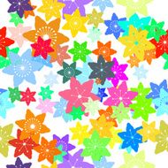 Abstract Colorful Flowers Seamless Pattern Vector N9