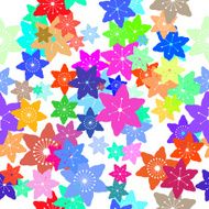 Abstract Colorful Flowers Seamless Pattern Vector N10