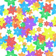 Abstract Colorful Flowers Seamless Pattern Vector N11