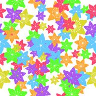 Abstract Colorful Flowers Seamless Pattern Vector N12