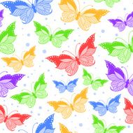 Seamless pattern with colorful butterflies N4