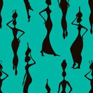 Seamless pattern of African women