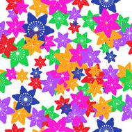 Abstract Colorful Flowers Seamless Pattern Vector N13
