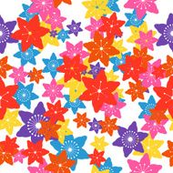 Abstract Colorful Flowers Seamless Pattern Vector N14