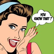 popart retro woman in comics style N2