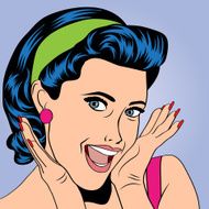 popart retro woman in comics style N3