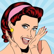 popart retro woman in comics style N4