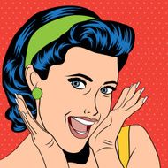 popart retro woman in comics style N5