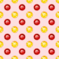 Seamless pattern with round gemstones N3