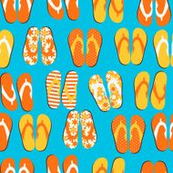 Beach Seamless Retro Grunge Background witj Flip Flops N6