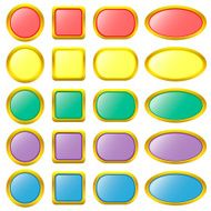 Set of colored web buttons
