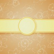 Text design with pattern of flowers narcissus