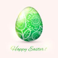 Easter Egg card with flower Vector illustration