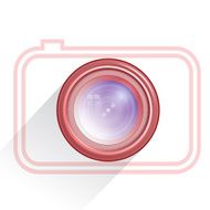 Lens camera icon red Vector
