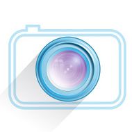 Lens camera icon blue Vector
