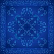 blue background with flowers and leaves