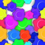 Colorful Gears Seamless Background Vector