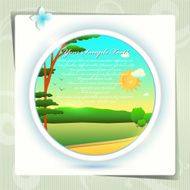 Circle window with landscape background N2
