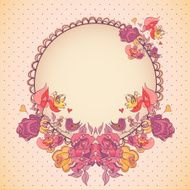 Wedding invitation with flowers&amp;birds N2