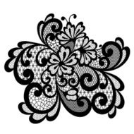 Black vector lace ornament N5