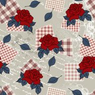 Pattern with roses in country style