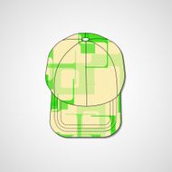 Abstract illustration on peaked cap N81
