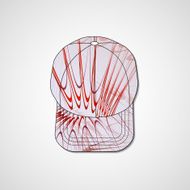 Abstract illustration on peaked cap N84
