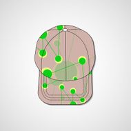 Abstract illustration on peaked cap N86