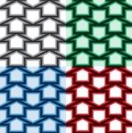 Set arrows seamless pattern black-and-white red green