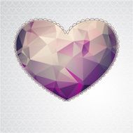 Big heart with polygonal geometric pattern