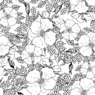 Vintage graphic flower seamless pattern texture
