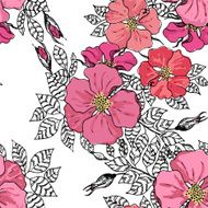 Vintage graphic flower seamless pattern texture N2