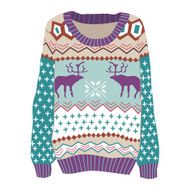 Hipster vector hand drawn sweater with deer on white background