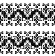 Set of black lace borders isolated on white