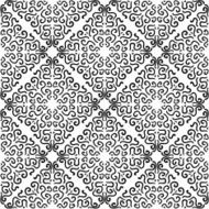 Black curly graphic pattern on white background