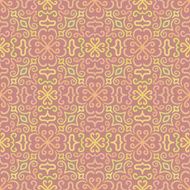 Colorful graphic flower pattern on pink background