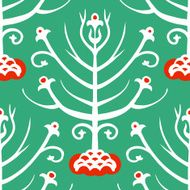 Suzani vector ethnic pattern with Kazakh motifs N7