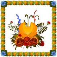 Flower composition on white background eps10