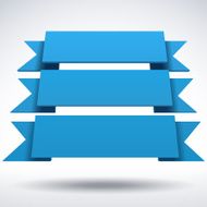 Infographic vector 3D blue ribbons