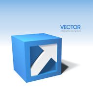 Infographic vector 3D cube with arrow