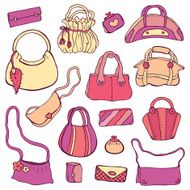 Women&#039;s handbags Hand drawn Vector Set N2
