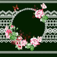 Vintage floral lace background with roses N2